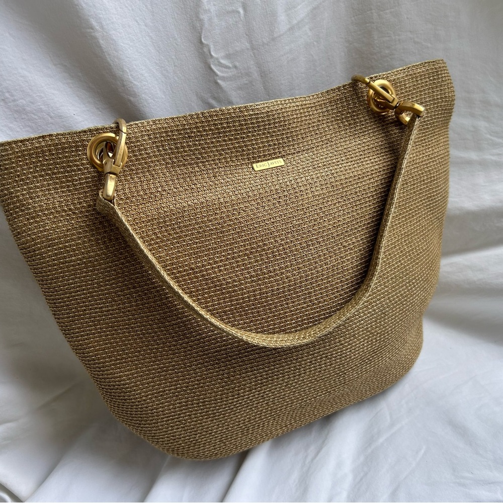 Eric Javits “Squishee” Tan Woven Tote Bag